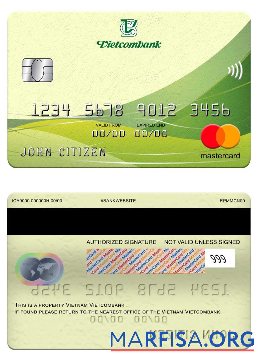 Realistic Vietnam Vietcombank mastercard download for verification
